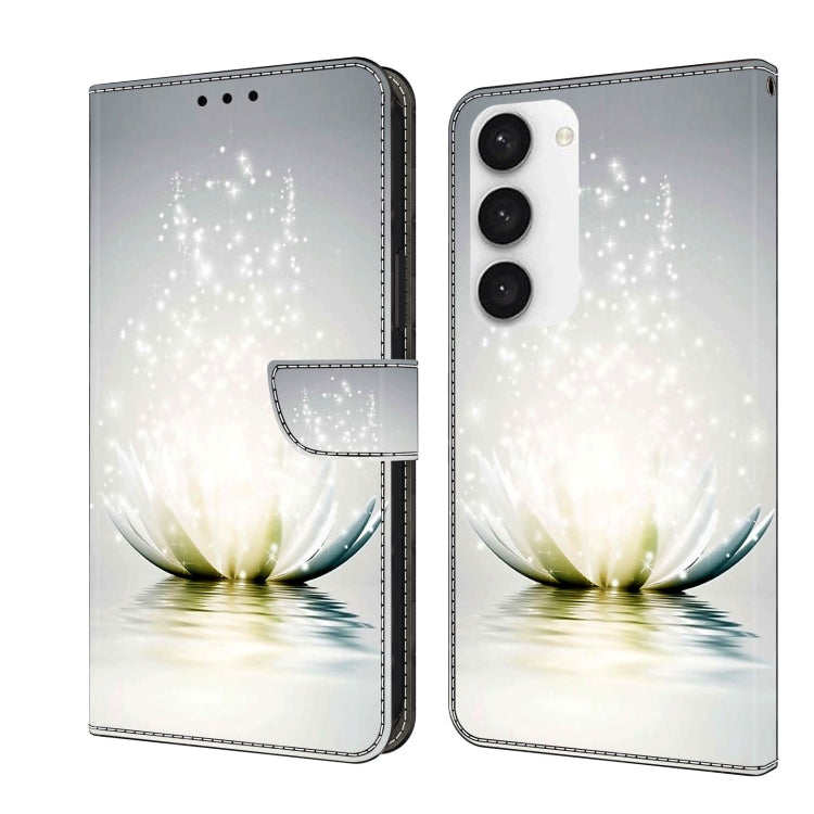 For Samsung Galaxy S23 Crystal 3D Shockproof Protective Leather Phone Case(Light Lotus) - Galaxy S23 5G Cases by buy2fix | Online Shopping UK | buy2fix