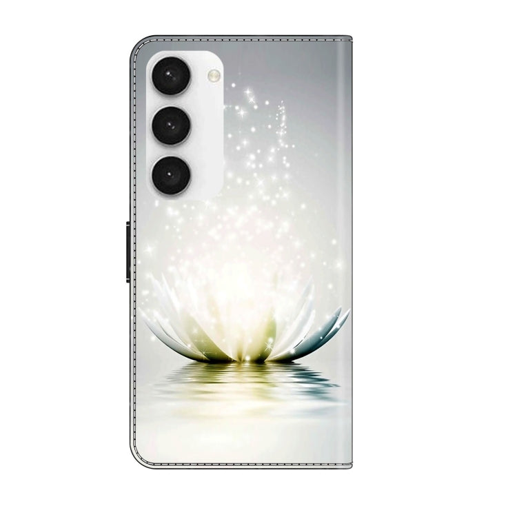 For Samsung Galaxy S23 Crystal 3D Shockproof Protective Leather Phone Case(Light Lotus) - Galaxy S23 5G Cases by buy2fix | Online Shopping UK | buy2fix