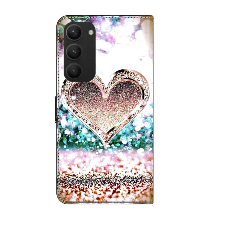For Samsung Galaxy S23+ Crystal 3D Shockproof Protective Leather Phone Case(Pink Diamond Heart) - Galaxy S23+ 5G Cases by buy2fix | Online Shopping UK | buy2fix