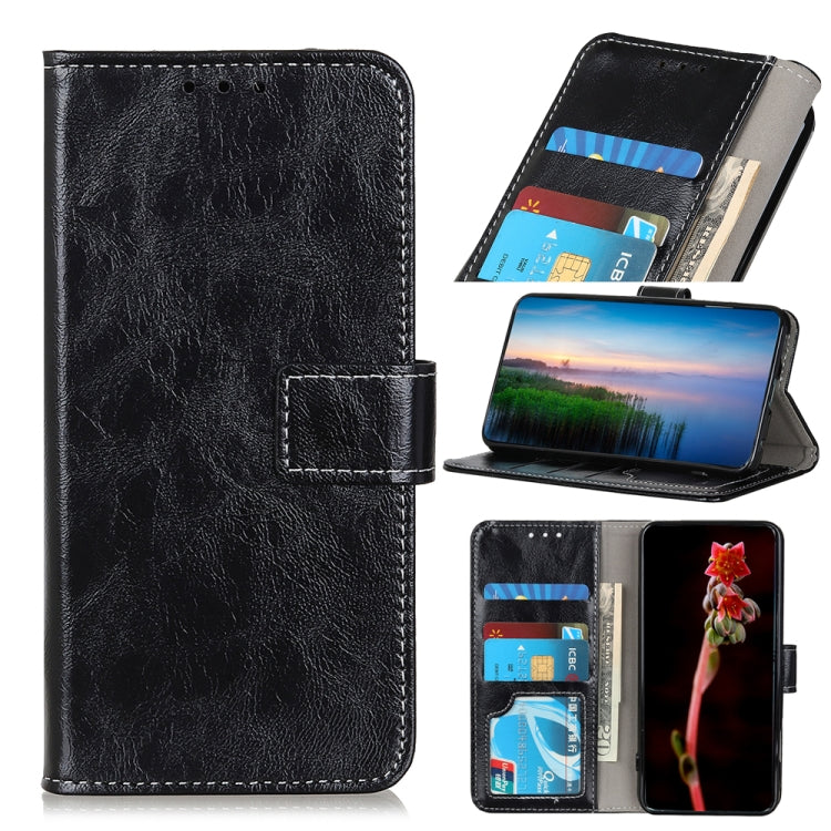 For OnePlus Nord 3 / Ace 2V Retro Crazy Horse Texture Leather Phone Case(Black) - OnePlus Cases by buy2fix | Online Shopping UK | buy2fix