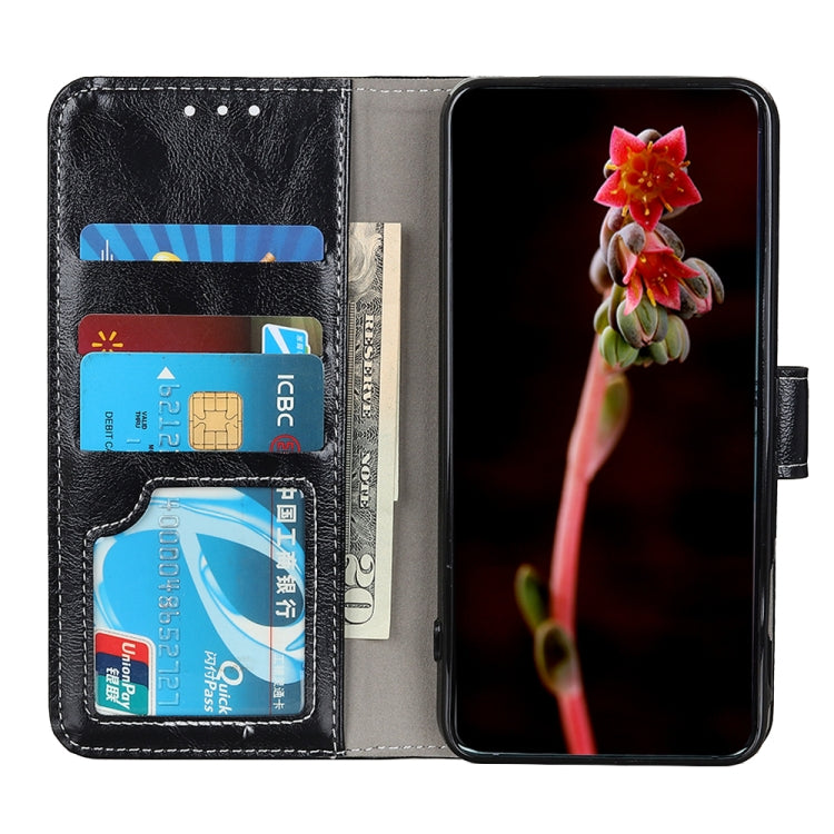 For OnePlus Nord 3 / Ace 2V Retro Crazy Horse Texture Leather Phone Case(Black) - OnePlus Cases by buy2fix | Online Shopping UK | buy2fix