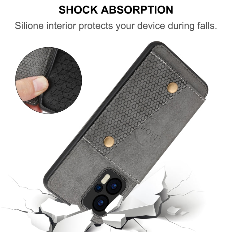 For Xiaomi Redmi Note 12 Turbo/Poco F5 Double Buckle Card Slots Magnetic Phone Case(Black) by buy2fix