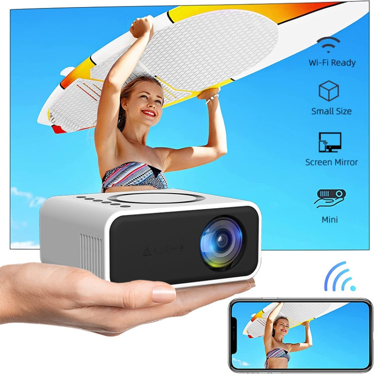 T300S 320x240 24ANSI Lumens Mini LCD Projector Supports Wired & Wireless Same Screen, Specification:AU Plug(White) by buy2fix
