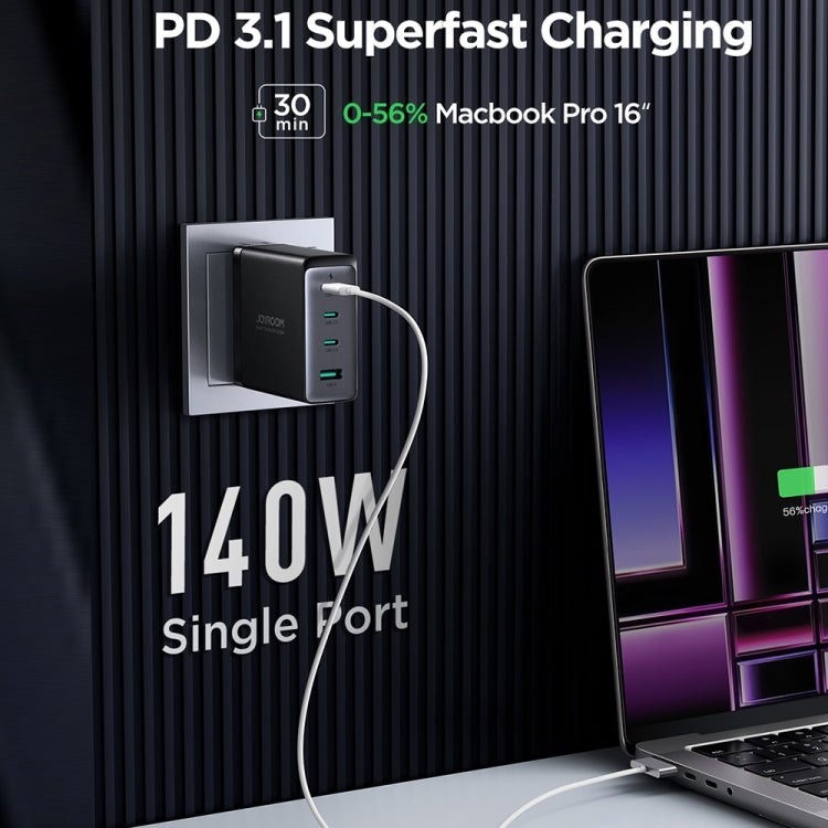 JOYROOM TCG05 GaN Ultra 4 in 1 140W Fast Charger with USB-C / Type-C Cable(US Plug) by JOYROOM