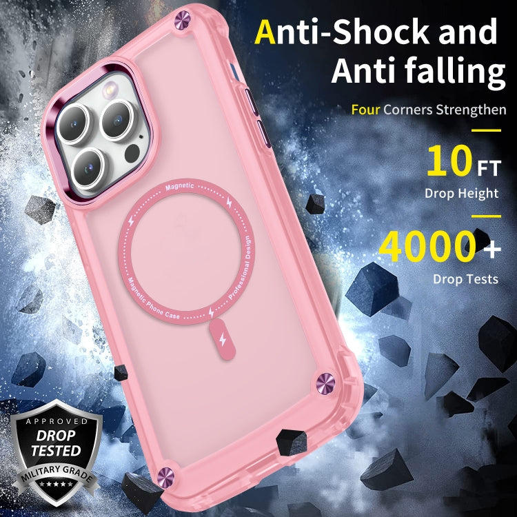 For iPhone 15 Skin Feel TPU + PC MagSafe Magnetic Phone Case(Transparent Pink) - iPhone 15 Cases by buy2fix | Online Shopping UK | buy2fix