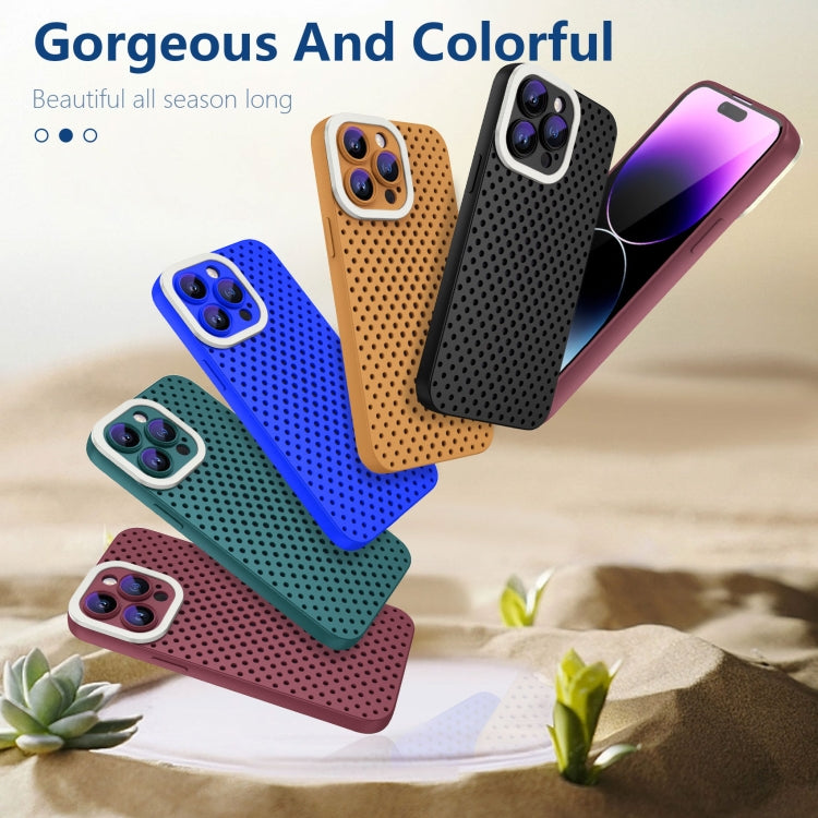 For iPhone 11 Pro Max Hollow Heat Dissipation TPU Phone Case(Rose Red) by buy2fix