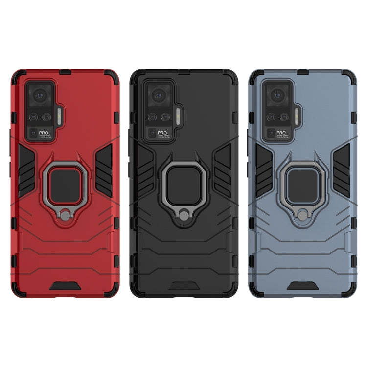 For vivo X50 Pro PC + TPU Anti-fall Protective Case with Ring Holder(Black) by buy2fix