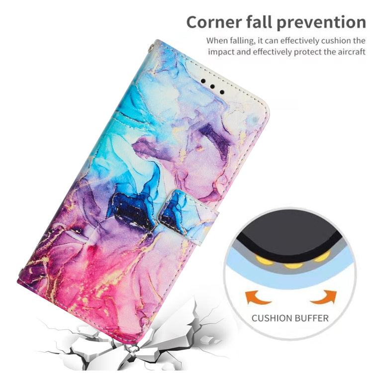 For Realme 11 Pro/11 Pro+ Painted Marble Pattern Leather Phone Case(Pink Purple) by buy2fix