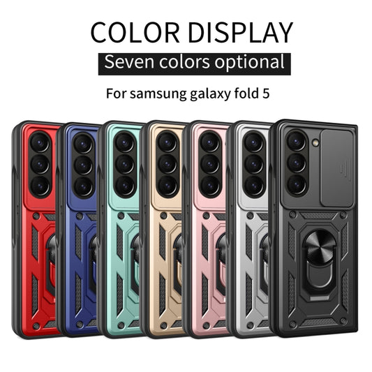 For Samsung Galaxy Z Fold5 Sliding Camera Cover Design TPU+PC Phone Case(Silver) by buy2fix