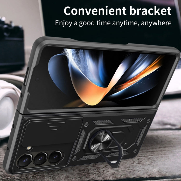 For Samsung Galaxy Z Fold5 Sliding Camera Cover Design TPU+PC Phone Case(Silver) by buy2fix