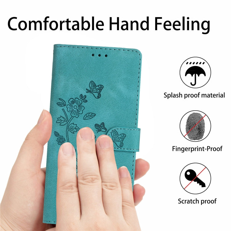For Xiaomi Redmi Note 12 5G Flower Butterfly Embossing Pattern Leather Phone Case(Sky Blue) by buy2fix