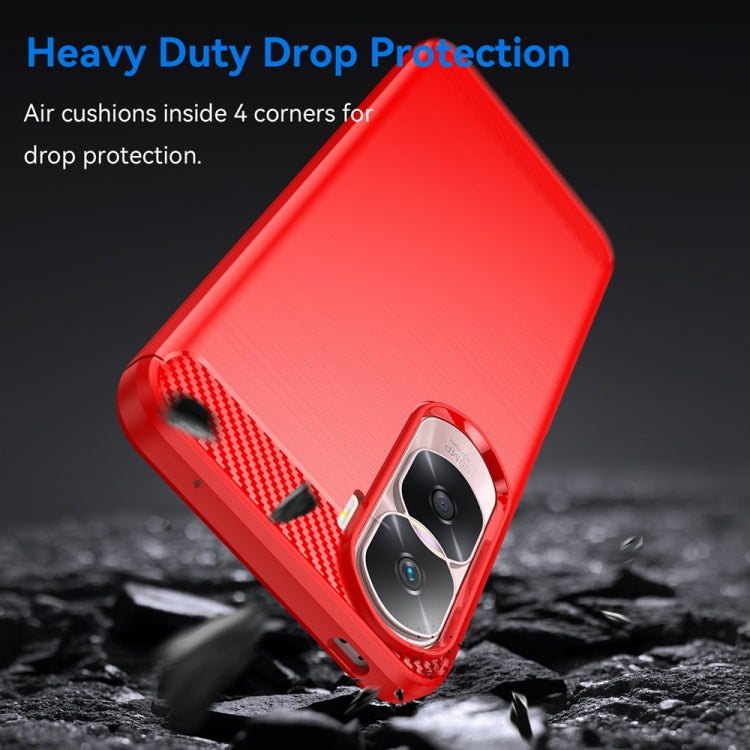 For Honor 90 / 80 Brushed Texture Carbon Fiber TPU Phone Case(Red) - Honor Cases by buy2fix | Online Shopping UK | buy2fix