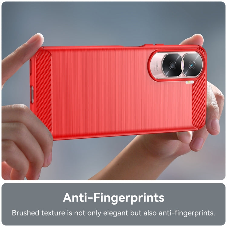 For Honor 90 / 80 Brushed Texture Carbon Fiber TPU Phone Case(Red) - Honor Cases by buy2fix | Online Shopping UK | buy2fix