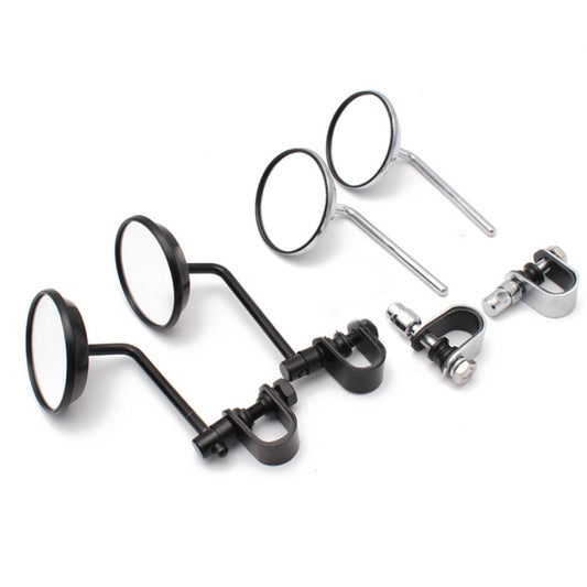 SF-127 Motorcycle Small Round Rearview Mirror Reversing Mirror(Silver Plating) by buy2fix