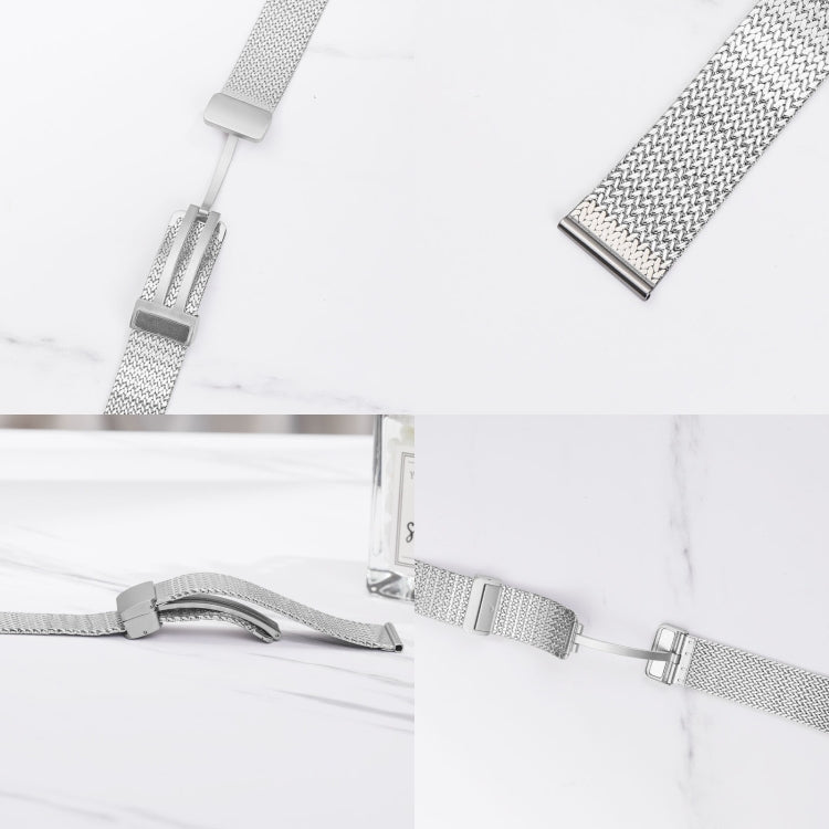 For Apple Watch SE 2022 40mm Magnetic Buckle Herringbone Mesh Metal Watch Band(Starlight) - Watch Bands by buy2fix | Online Shopping UK | buy2fix