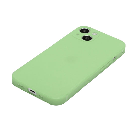 For iPhone 15 Plus Straight Edge Solid Color TPU Shockproof Phone Case(Matcha Green) by buy2fix
