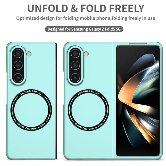 For Samsung Galaxy Z Fold5 Magsafe Magnetic Folding PC Phone Case(Light Blue) by buy2fix
