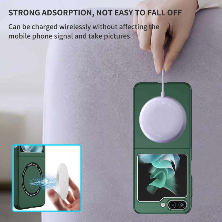For Samsung Galaxy Z Flip5 5G Magsafe Magnetic Folding PC Phone Case(Green) by buy2fix