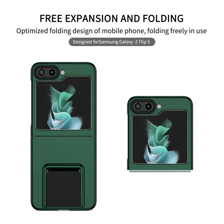 For Samsung Galaxy Z Flip5 5G Three-dimensional Folding Holder PC Phone Case(Green) - Galaxy Z Flip5 Cases by buy2fix | Online Shopping UK | buy2fix