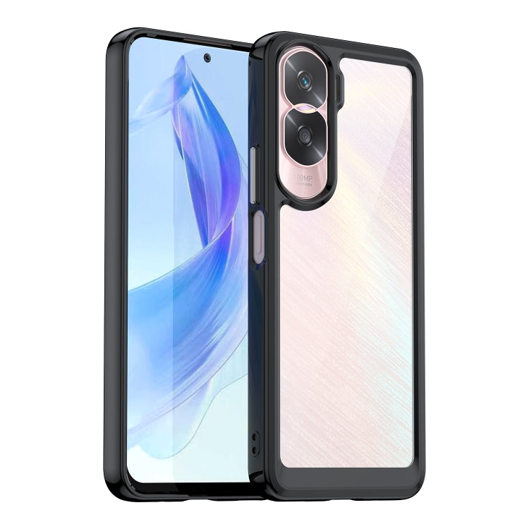 For Honor 90 Lite Colorful Series Acrylic Hybrid TPU Phone Case(Black) - Honor Cases by buy2fix | Online Shopping UK | buy2fix