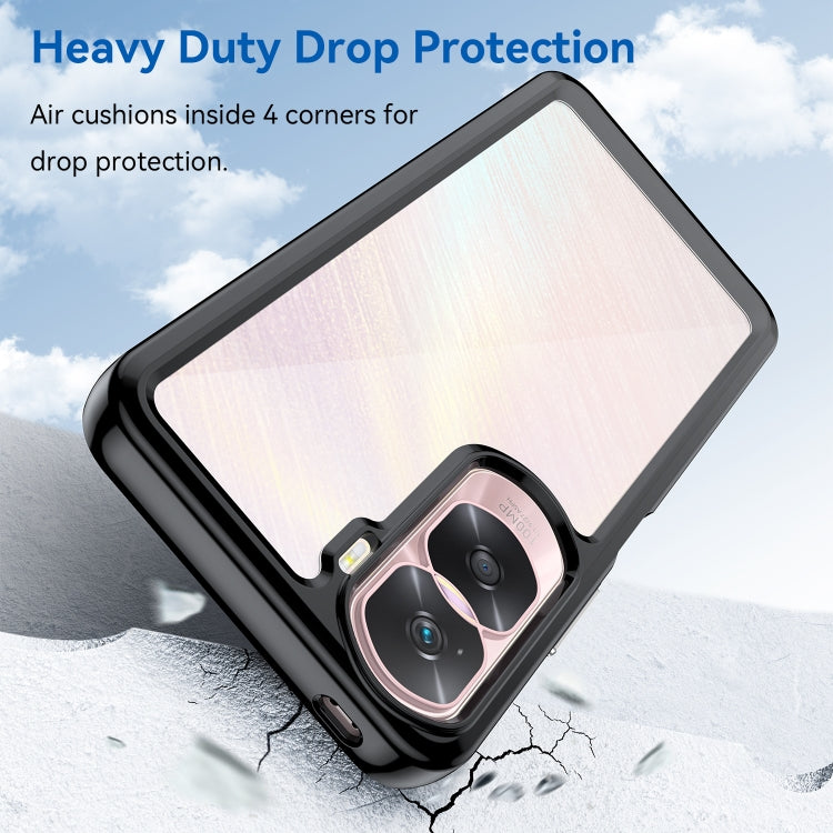 For Honor 90 Lite Colorful Series Acrylic Hybrid TPU Phone Case(Black) - Honor Cases by buy2fix | Online Shopping UK | buy2fix