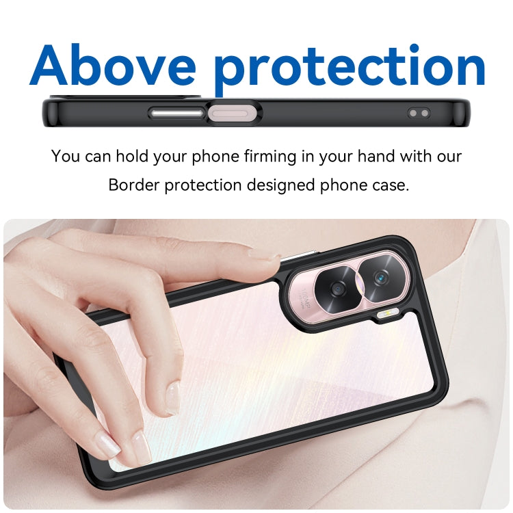 For Honor 90 Lite Colorful Series Acrylic Hybrid TPU Phone Case(Black) - Honor Cases by buy2fix | Online Shopping UK | buy2fix