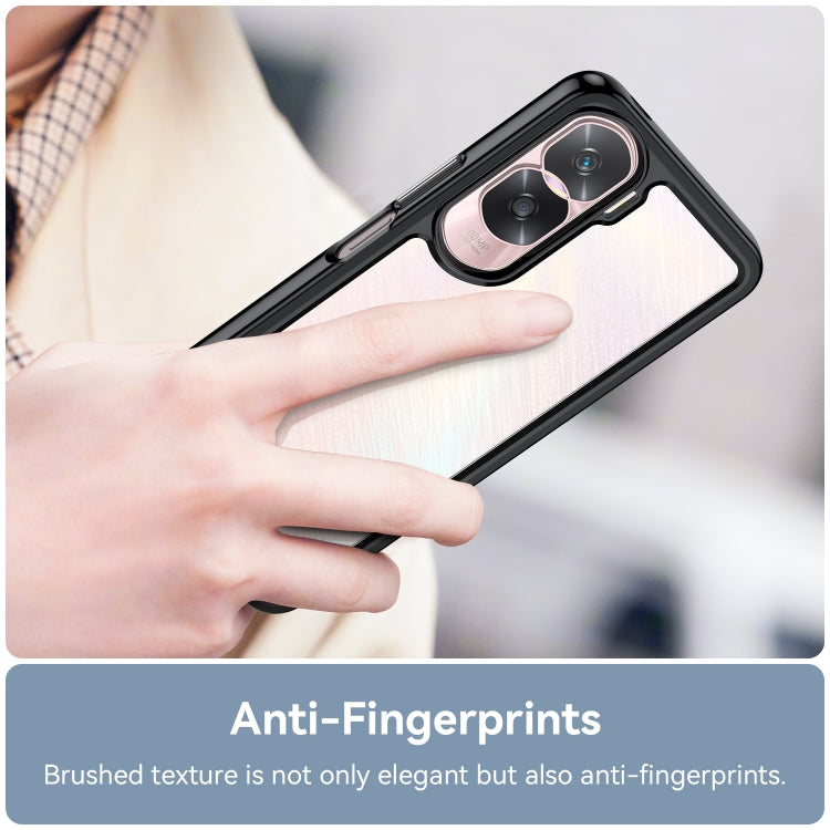 For Honor 90 Lite Colorful Series Acrylic Hybrid TPU Phone Case(Black) - Honor Cases by buy2fix | Online Shopping UK | buy2fix