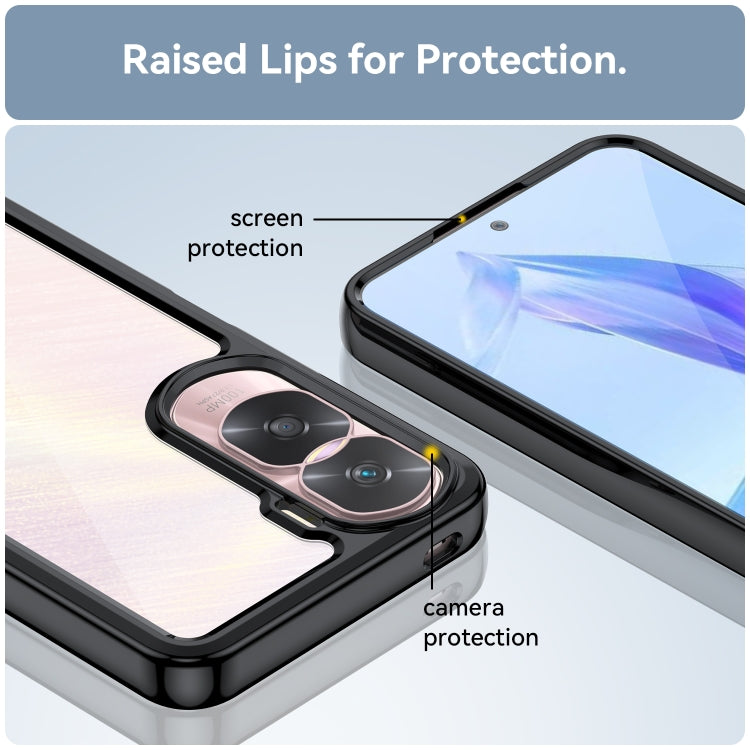 For Honor 90 Lite Colorful Series Acrylic Hybrid TPU Phone Case(Black) - Honor Cases by buy2fix | Online Shopping UK | buy2fix