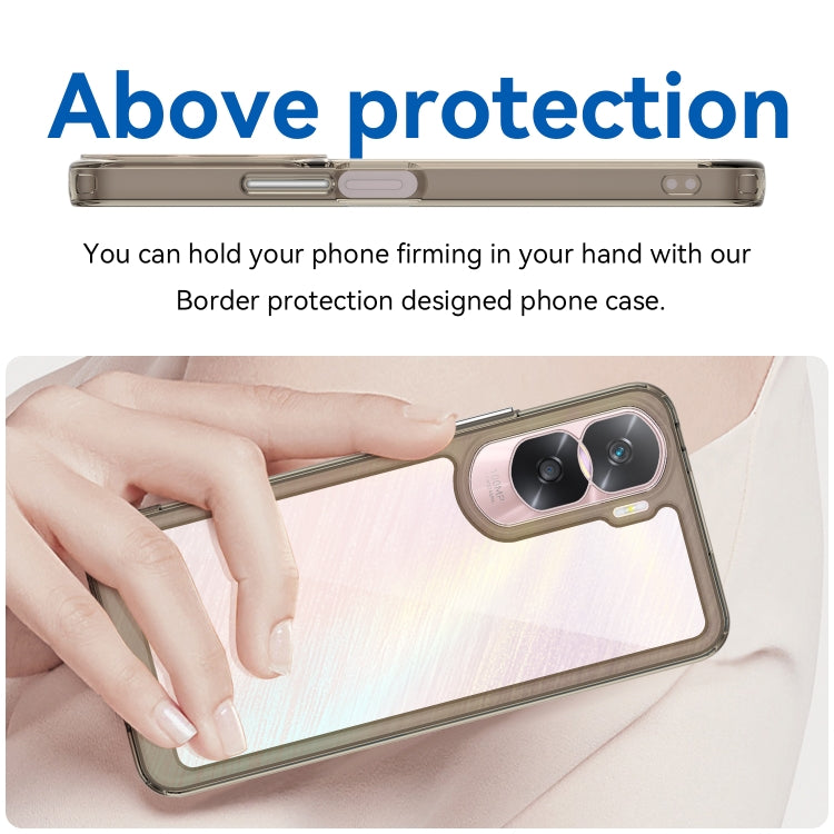 For Honor 90 Lite Colorful Series Acrylic Hybrid TPU Phone Case(Transparent Grey) - Honor Cases by buy2fix | Online Shopping UK | buy2fix