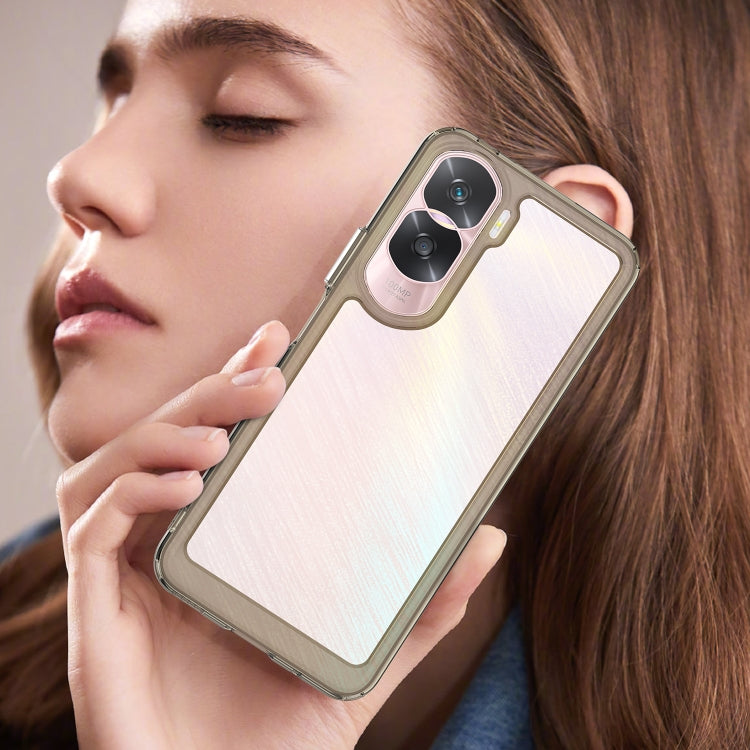 For Honor 90 Lite Colorful Series Acrylic Hybrid TPU Phone Case(Transparent Grey) - Honor Cases by buy2fix | Online Shopping UK | buy2fix