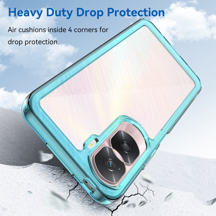 For Honor 90 Lite Colorful Series Acrylic Hybrid TPU Phone Case(Transparent Blue) - Honor Cases by buy2fix | Online Shopping UK | buy2fix