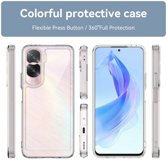 For Honor 90 Lite Colorful Series Acrylic Hybrid TPU Phone Case(Transparent) by buy2fix