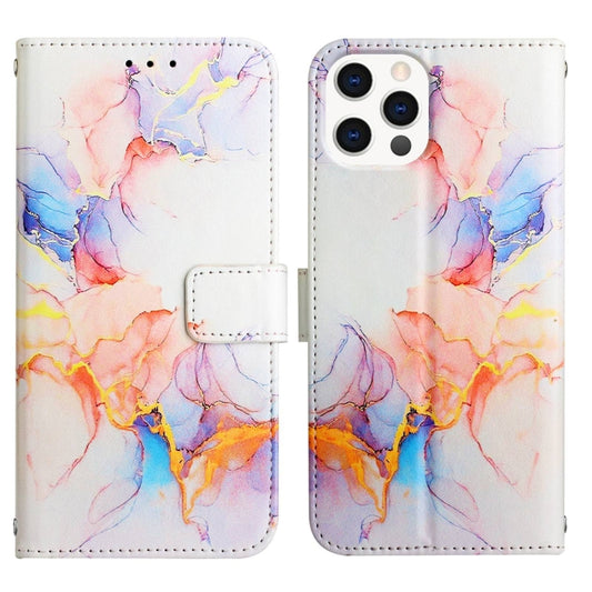 For iPhone 15 Pro PT003 Marble Pattern Flip Leather Phone Case(Galaxy Marble White) by buy2fix