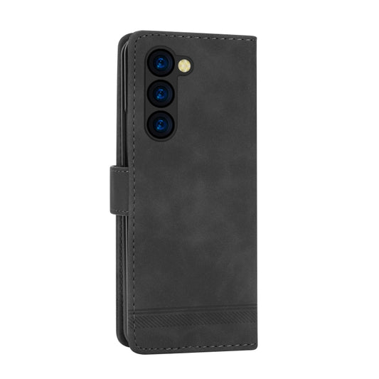 For Samsung Galaxy Z Fold5 Dierfeng Dream Line TPU + PU Leather Phone Case(Black) by buy2fix