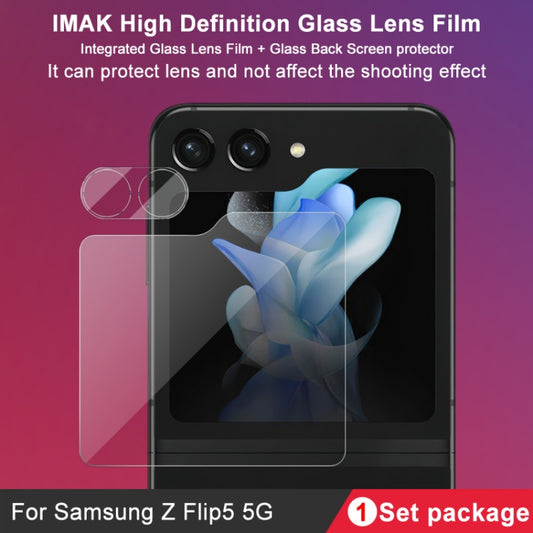 For Samsung Galaxy Z Flip5 5G imak Integrated Rear Camera Lens Tempered Glass Film + Glass Rear Screen Sticker by imak