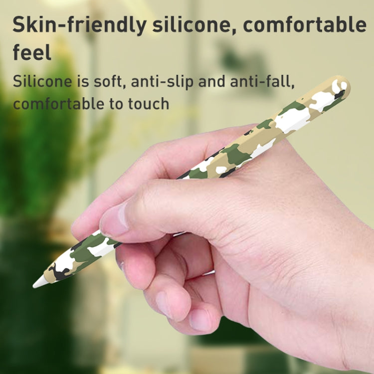 For Apple Pencil 2 LOVE MEI Camouflage Silicone Protective Pen Case(White) - Pencil Accessories by LOVE MEI | Online Shopping UK | buy2fix