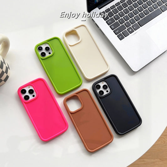 For iPhone 14 Pro Shockproof Frame Frosted TPU Phone Case(Rose Red) by buy2fix
