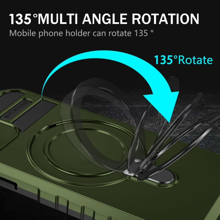 For iPhone 12 MagSafe Magnetic Holder Phone Case(Green) by buy2fix