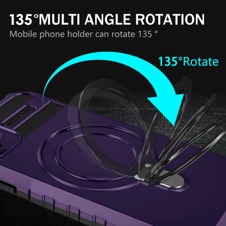 For iPhone 11 MagSafe Magnetic Holder Phone Case(Purple) by buy2fix