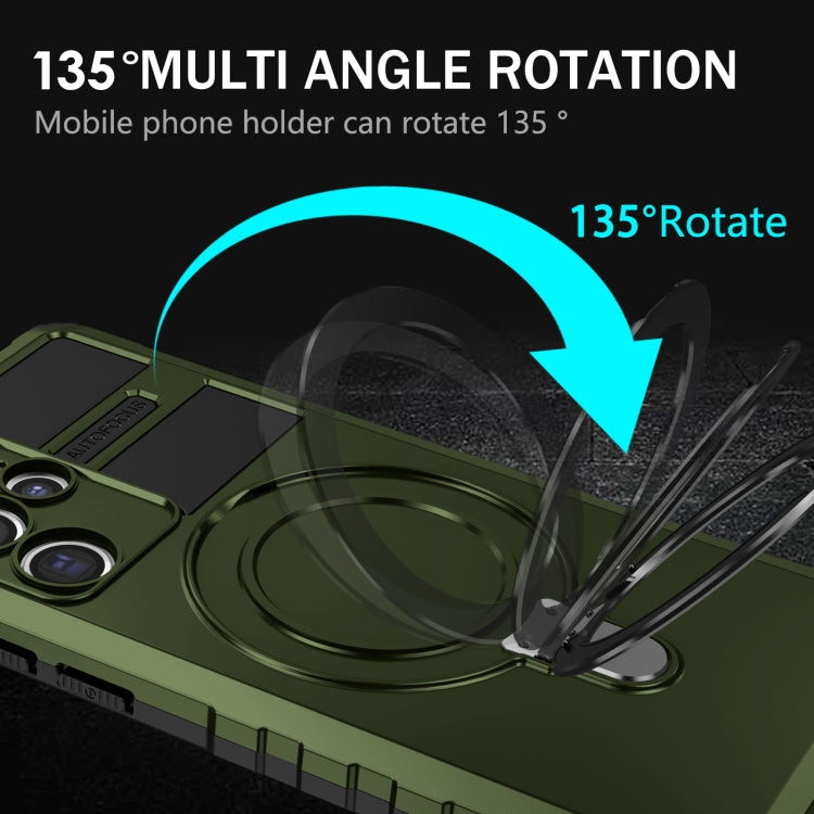 For Samsung Galaxy S22 Ultra 5G MagSafe Magnetic Holder Phone Case(Green) by buy2fix