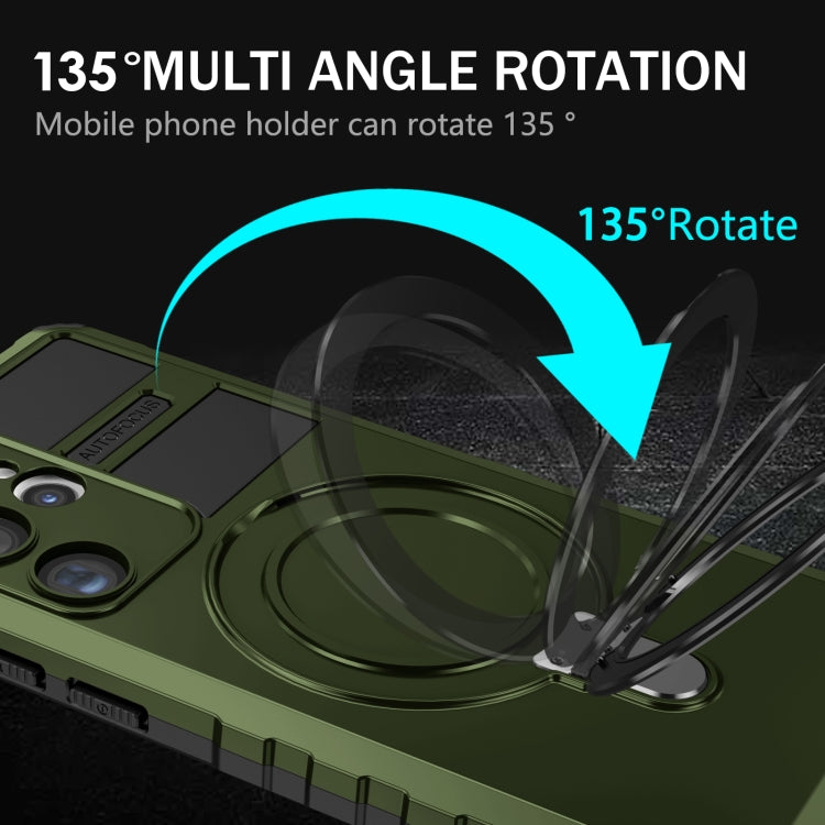 For Samsung Galaxy S23 Ultra 5G MagSafe Magnetic Holder Phone Case(Green) by buy2fix