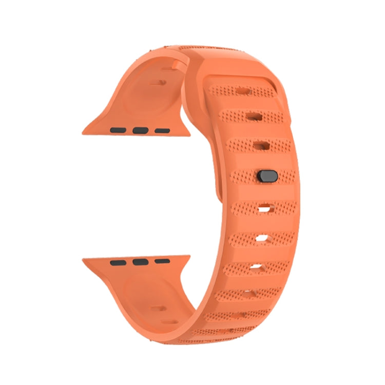 For Apple Watch SE 44mm Dot Texture Fluororubber Watch Band(Orange) - Watch Bands by buy2fix | Online Shopping UK | buy2fix