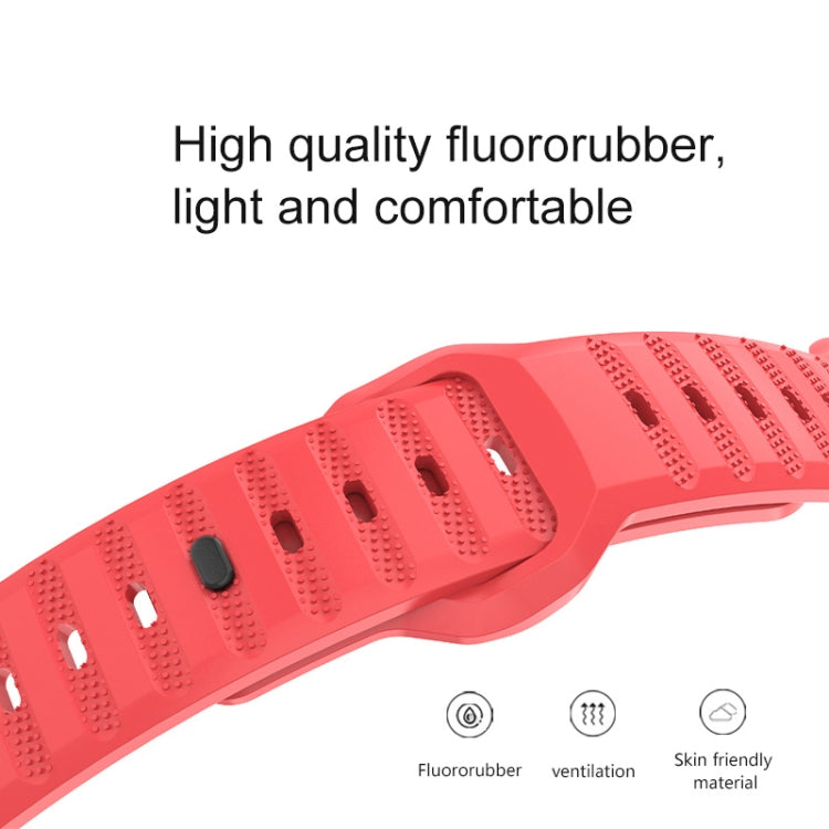 For Apple Watch SE 44mm Dot Texture Fluororubber Watch Band(Orange) - Watch Bands by buy2fix | Online Shopping UK | buy2fix