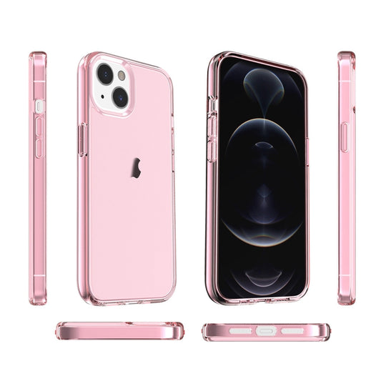 For iPhone 15 Shockproof Terminator Transparent Phone Case(Pink) by buy2fix