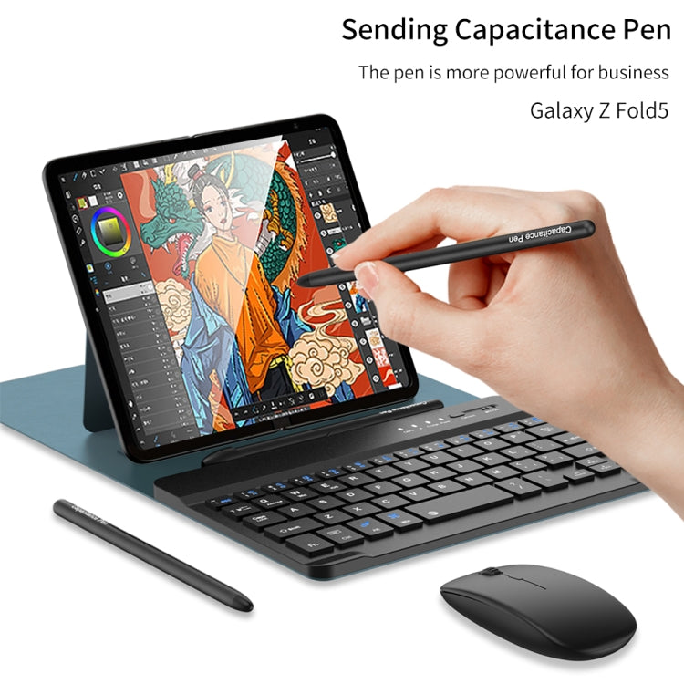 For Samsung Galaxy Z Fold5 GKK Gear Adjustment Bluetooth Keyboard + Pen + Mouse + Case Set(Brown) - Samsung Keyboard by GKK | Online Shopping UK | buy2fix