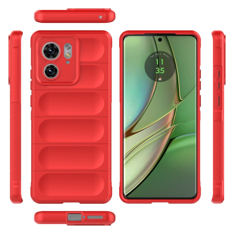 For Motorola Edge 40 5G Magic Shield TPU + Flannel Phone Case(Dark Green) - Motorola Cases by buy2fix | Online Shopping UK | buy2fix