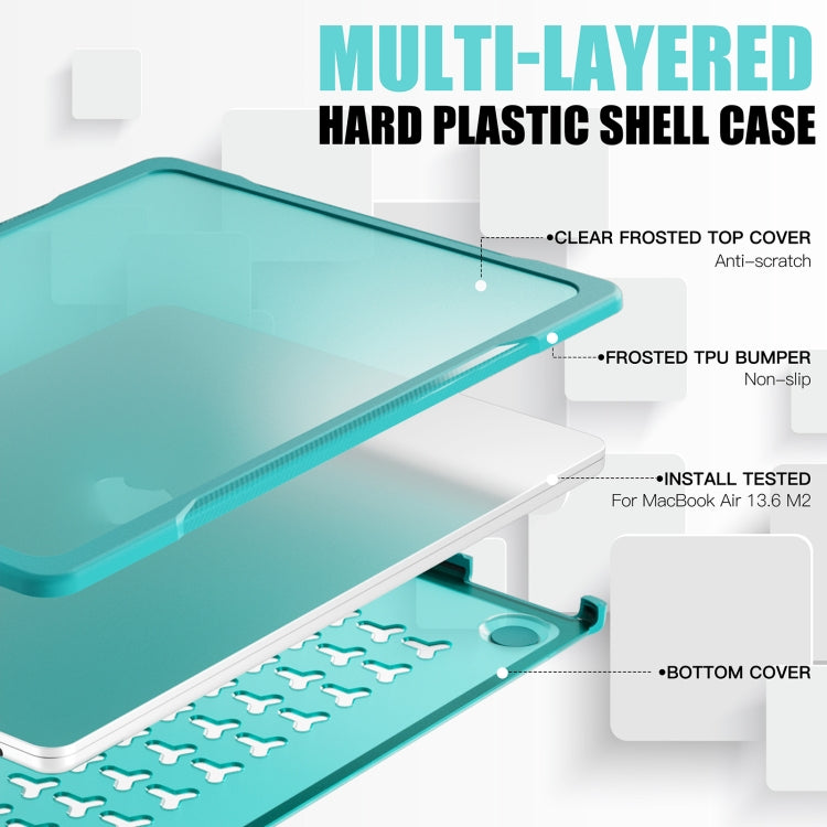 For MacBook Air 13.6 inch A2681 2022 / M3 2024 A3113 / M4 2025 A3240 Translucent Laptop Protective Case(Light Blue) - MacBook Air Cases by buy2fix | Online Shopping UK | buy2fix
