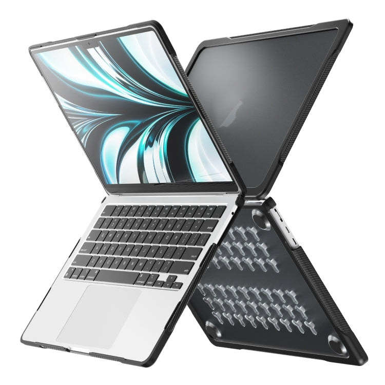 For MacBook Air 13.6 inch A2681 2022 / M3 2024 A3113 / M4 2025 A3240 Translucent Laptop Protective Case(Transparent Black) - MacBook Air Cases by buy2fix | Online Shopping UK | buy2fix