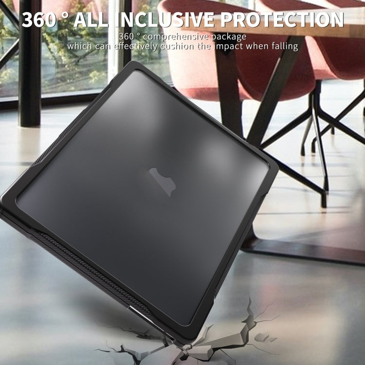 For MacBook Air 13.6 inch A2681 2022 / M3 2024 A3113 / M4 2025 A3240 Translucent Laptop Protective Case(Transparent Black) - MacBook Air Cases by buy2fix | Online Shopping UK | buy2fix
