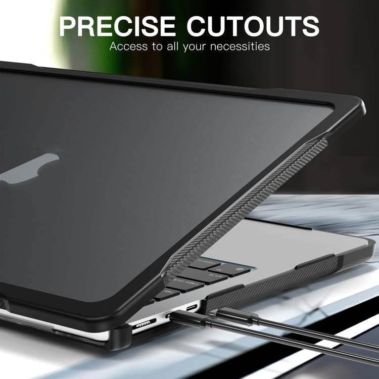 For MacBook Air 13.6 inch A2681 2022 / M3 2024 A3113 / M4 2025 A3240 Translucent Laptop Protective Case(Transparent Black) - MacBook Air Cases by buy2fix | Online Shopping UK | buy2fix